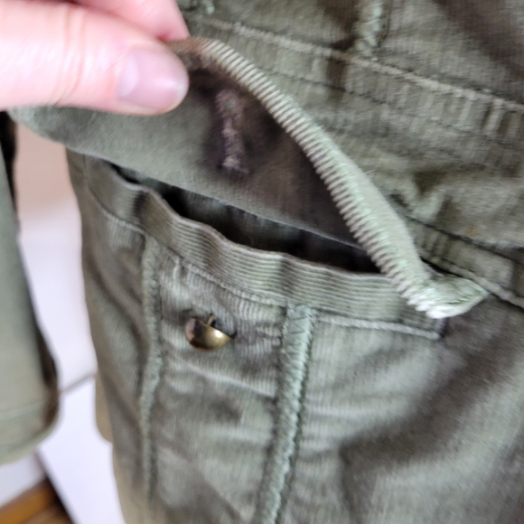 Womens J Jill Green Corduroy Button Front Jacket Size Med Petite - Picture 4 of 9